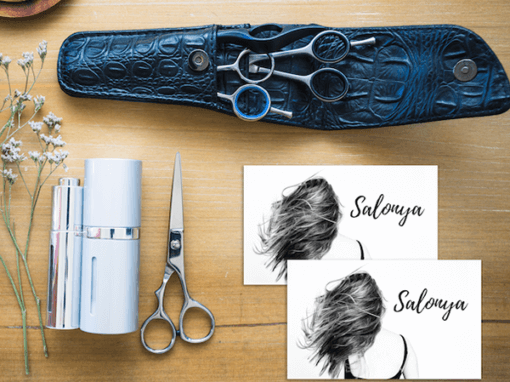 Salonya logo and business card